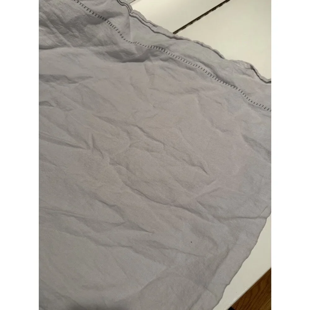NWT Anthropologie Jazzy Linen Light Grey Curtain Edge Stitch 50